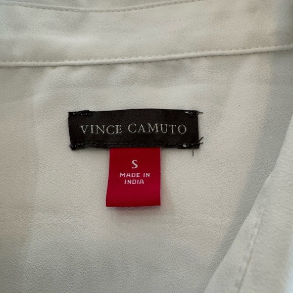 VINCE CAMUTO Crystal Embellished Crepe Button-Up Shirt Sz S White NWT - Picture 8 of 13